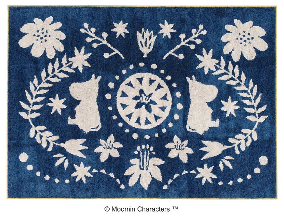 フォークラインラグ（ネイビー）